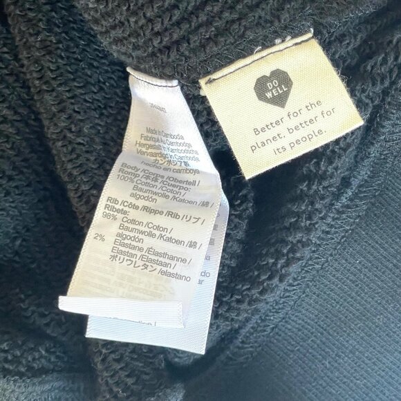 Madewell MWL Airyterry Hoodie Womens 1X Black Cotton Sweatshirt - Picture 9 of 9